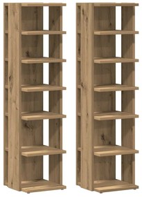 vidaXL Παπουτσοθήκες 2 τεμ. Αρτισιανή Δρυς 28x27x102 εκ. Επεξ. Ξύλο