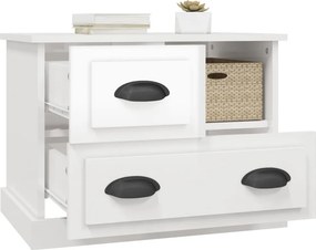 vidaXL Κομοδίνα Γυαλιστερό Λευκό 60x39x45 εκ.