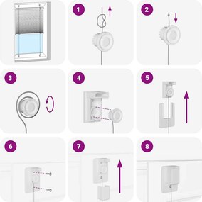 vidaXL Πλισέ περσίδα Λευκό 105x150 cm Πλάτος υφάσματος 104,4 cm