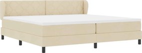 vidaXL Κρεβάτι με ελατήρια με στρώμα Κρεμ 200 x 200 cm ύφασμα