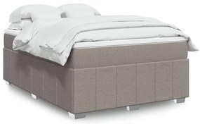 vidaXL Κρεβάτι Boxspring με Στρώμα Taupe 140x200 εκ. Υφασμάτινο