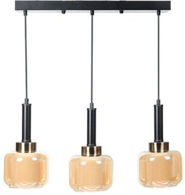 Φωτιστικό Οροφής - Ράγα 835-125-326 50x15x75cm 3xΕ27 60W Black-Bronze