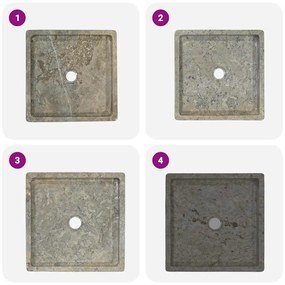 vidaXL Νιπτήρας Γκρι 40 x 40 x 10 εκ. Μαρμάρινος