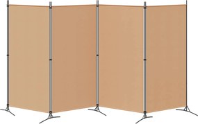 vidaXL 4-Πίνακας Διαχωριστικός Μπεζ 346 x 180 cm Ύφασμα