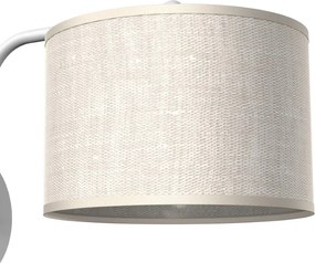 Απλίκα Τοίχου Lino Biel με καπέλο Λευκό με Λινό