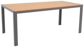 Τραπέζι Nares αλουμίνιο ανθρακί-plywood φυσικό 180x90x72.5εκ 180x90x72.5 εκ.