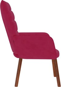 vidaXL Πολυθρόνα Relax Μπορντό Βελούδινη