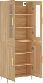 vidaXL Ντουλάπι Sonoma δρυς 69,5 x 34 x 180 εκ. από Επεξεργασμένο Ξύλο