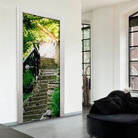 Φωτοταπετσαρία με μοτίβο φύσης και πέτρινες σκάλες - 90x210
