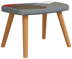 vidaXL Πολυθρόνα Κουνιστή Σχέδιο Patchwork Υφασμάτινη με Σκαμπό