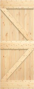vidaXL Συρόμενη Πόρτα Φυσικό και Μαύρο 85 x 210 cm