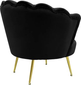 Πολυθρόνα Daimon βελούδο μαύρο-χρυσό 79x74x78εκ 79x74x78 εκ.