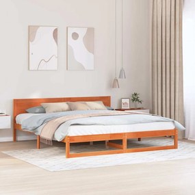 vidaXL Σκελετός Κρεβατιού Καφέ 180 x 200 cm Μασίφ ξύλο πεύκου