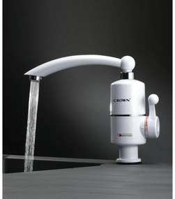 Θερμοσίφωνας Crown CIHF-3000V, 3kW, 1.5-2 l/min, Στιγμιαία, Μόνιμος, Έλεγχος θερμοκρασίας, Εξοικονόμηση ενέργειας, Λευκό