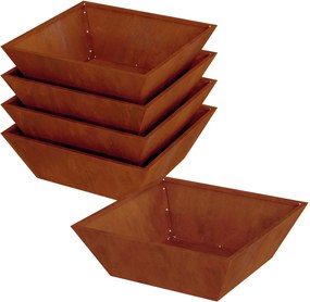 vidaXL Γλάστρα Κήπου 5 pcs Σκ rusty 50 x 50 x 15 cm