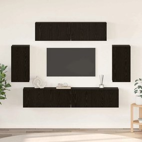 vidaXL Σετ επίπλου τηλεόρασης 6 pcs Μαύρη Οξυά Επεξεργασμένο ξύλο