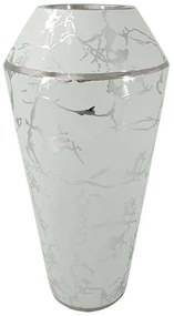 Βάζο Κρακελέ 15-00-22959 Φ19x40cm Silver-White Marhome Ceramic