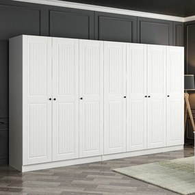 Επταφυλλη Ντουλαπα Λευκο KALEO MEBRAN 52x270x206