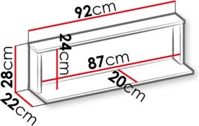Κρεμαστό ράφι Spot - 91.60Χ28.00Χ22.00cm