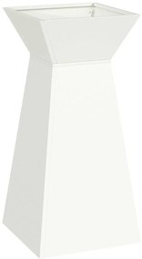 vidaXL Γλάστρες Κήπου 2 τεμ με Λεκάνη Λευκή 35x35x73 εκ από Χάλυβα.