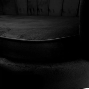 Καναπές 2θέσιος Daimon pakoworld βελούδο μαύρο 134x70x77εκ - Βελούδο - 128-000007