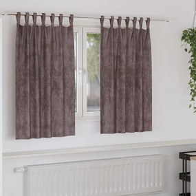 vidaXL Κουρτίνα με κουρτίνες 2 pcs Καφέ 140 x 140 cm Βελούδο