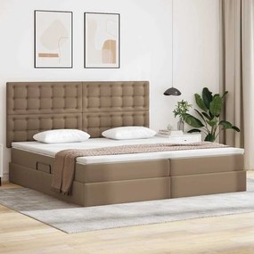 vidaXL Κρεβάτι Αποθήκης Καπουτσίνο 200 x 200 cm Τεχνητό Δέρμα