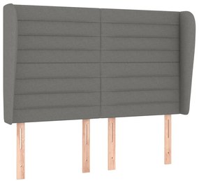 vidaXL Κρεβάτι Boxspring με Στρώμα Σκούρο Γκρι 140x190 εκ. Υφασμάτινο