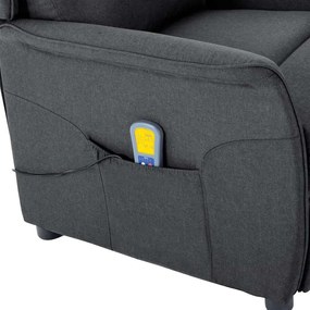 vidaXL Καρέκλα μασάζ Σκούρο γκρι 67.5 x 93.5 x 101.5 εκ ύφασμα