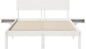 vidaXL Σκελετός Κρεβατιού Λευκό 140 x 200 cm Στερεά ξυλεία πεύκου