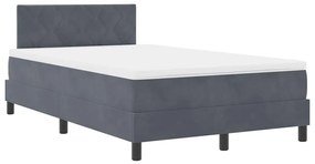vidaXL Κρεβάτι με ελατήρια Σκούρο γκρι 120 x 200 cm Βελούδο