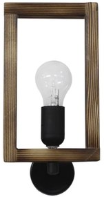 Φωτιστικό Τοίχου-Απλίκα Sam 31-1262 30x15x13cm E27 Brown-Black Heronia Μέταλλο,Ξύλο