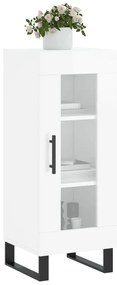 vidaXL Ντουλάπι Γυαλιστερό Λευκό 34,5x34x90 εκ. Επεξεργασμένο Ξύλο