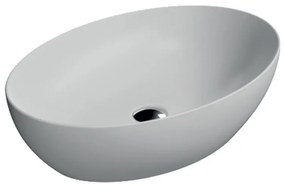 GSI Pura White Matt 8842-301 Πορσελάνινος Νιπτήρας Μπάνιου Επιτραπέζιος Διπλής Επισμάλτωσης Dualglaze 60x42 cm