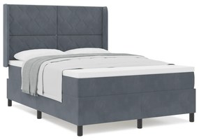 vidaXL Κρεβάτι Box Spring με Στρώμα  Σκούρο Γκρι 160x200 εκ. Βελούδο