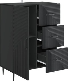 vidaXL Πλαϊνό γραφείο Μαύρο 66 x 34,5 x 89,5 εκ Επεξεργασμένο Ξύλο