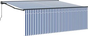 vidaXL Σκηνίτσα Αναδιπλούμενη Μπλε και άσπρο 400 x 300 εκ