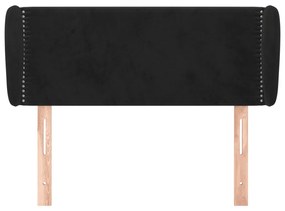 vidaXL Κεφαλάρι με Πτερύγια Μαύρο 93x23x78/88 εκ. Βελούδινο