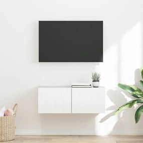 vidaXL Ντουλάπι Τηλεόρασης Τοίχου Λαμπερό Λευκό 78,5 x 31 x 29,5 εκ