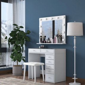 Τουαλέτα Μακιγιάζ Λευκό BUSETOR 90x44.5x79.8