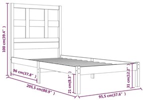 ΠΛΑΙΣΙΟ ΚΡΕΒΑΤΙΟΥ 90 X 200 ΕΚ. ΑΠΟ ΜΑΣΙΦ ΞΥΛΟ ΠΕΥΚΟΥ 3104463