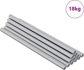 vidaXL Ράβδος Με Σπείρωμα 900 pcs Ασημί Ατσάλι