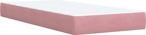 vidaXL Κρεβάτι Boxspring με Στρώμα Ροζ 80 x 200 εκ. Βελούδινο