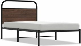 vidaXL Πλαίσιο Κρεβατιού Χωρ. Στρώμα Καφέ Δρυς 90x190 εκ Επεξ. Ξύλο