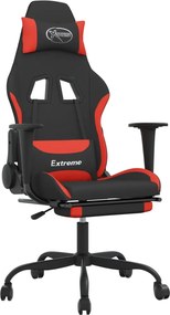 vidaXL Καρέκλα Gaming Μαύρη/κόκκινο Ύφασμα με Υποπόδιο