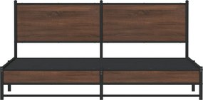 vidaXL Σκελετός Κρεβ. Χωρίς Στρώμα Καφέ Δρυς 183x213 εκ. Μεταλλικό