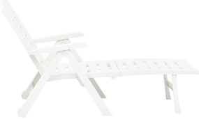 vidaXL Ξαπλώστρα Πτυσσόμενη Λευκή Πλαστική