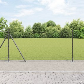 vidaXL Εξαγωνικός Φράχτης Γκρι 0.8x25 m Χάλυβας