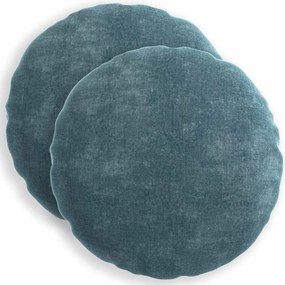 vidaXL Κάλυμμα Μαξιλαριού 2 τμχ. HEERLEN Μπλε Ø 60 cm Ύφασμα Chenille