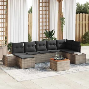 vidaXL Σετ Καναπέ Κήπου 8 pcs Γκρι